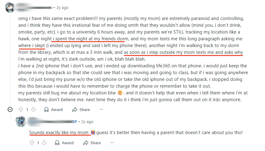 what kids said about location tracking for gotcha moments